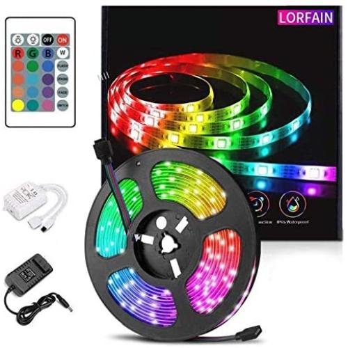 Led Strip Lights with Remote Bedroom - 16.4ft 5m Waterproof Led Light Strips, RGB Led Strip, Color Changing LED Strip Lights for Bedroom,Bed,Home,Room,Kitchen,TV Backlight,DIY Decoration 12V Power Sup