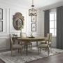 LALUZ Drum Chandelier，Farmhouse Chandeliers for Dining Rooms，4 Lights Pendant Lighting in Faux Wood Finish, W14.2''xH17.3''