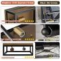 Farmhouse Ceiling Light Fixture, Industrial 2-Light Flush Mount Ceiling Light for Bedroom, Kitchen, Black Retro Square Semi Flush Mount Ceiling Lamp with E26 Sockets for Living Room, Entry, Stairway