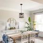 Wood and Metal Chandelier Square 1-Light Adjustable Height Ceiling Pendant Light Dining Room Lighting Fixtures Hanging，Living Room Light ,Kitchen Chandelier UL Listed