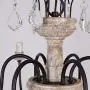 OSAIRUOS Retro French Chandelier White Distressed Wood Rust Metal Arms Candle Style Chandeliers 6 Lights for Living Dining Room W27.6 Bonus Bulbs