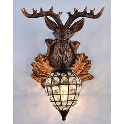 Deer Heads Antlers Vintage Style Resin Wall lamp 1 Light, Rural Countryside Antler Wall lamp,Living Room,Bar,Cafe