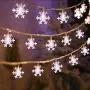 Christmas Lights, Snowflake String Lights 32.8 ft 80 LED Fairy Lights Battery Operated Waterproof for Xmas Garden Patio Bedroom Party Decor Indoor Outdoor Celebration Lighting (White) Christmas Lights, Snowflake String Lights 32.8 ft 80 LED Fairy Lights Battery Operated Waterproof for Xmas Garden Patio Bedroom Party Decor Indoor Outdoor Celebration Lighting (White)