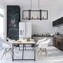 Modern Industrial Island Pendant Lighting Fixtures 4 Lights ,BENNY LIGHTING Black Chandelier Light Fixture for Kitchen Dining Room Ceiling