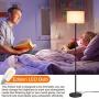Lifeholder Floor Lamp, Mid Century Standing Lamp Include A Warm White Edison Bulb, 3 Way Dimmable Floor Lamp with Line Fabric Shade, Touch Floor Lamps Idea for Bedroom, Living Room or Office
