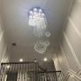 12-Light Modern Raindrop Crystal Chandeliers Living Room Spiral Staircase Lighting Crystal Balls Large High Ceiling Light Fixture for Hallway Foyer 102''