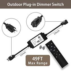 SUNTHIN 360W Outdoor Dimmer for String Lights, Wireless RF Smart Plug-in Dimmer Switch, Multifunctional Dimmer for Dimmable LED String Lights and Incandescent String Lights