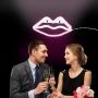 Lip Shaped Neon Signs Led Neon Light Art Decorative Lights Wall Decor for Children Baby Room Christmas Wedding Party Decoration (Pink)