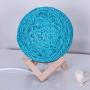 Romantic Night Light Creative INS Wind Starry Table lamp Bedroom Bedside lamp Fantasy Rattan Ball Moon Light (Blue, Button Switch)