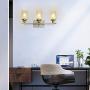SIVILYNUS 3 Lights Bathroom Light Fixtures Brushed Nickel Vanity Lights for Bathroom Sconces Wall Lighting with Clear Glass Shade for Hallway Kitchen Bedroom Living Room