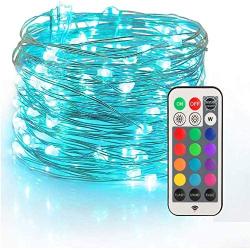 YIHONG Christmas Fairy String Lights USB Powered, 33ft Twinkle Lights with RF Remote, Color Change Firefly Lights - 13 Colors