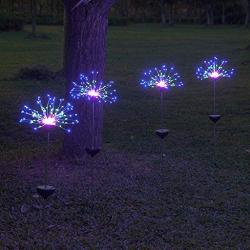 Solar Fireworks Light Outdoor 90L Garden Lights 8 Modes Starburst Lights Pathway Patio Lawn Backyard Christmas Party Holiday Wedding Decorative Lights (90LED RGB)