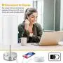 Set of 2 Touch Control Table Lamp White, 3-Way Dimmable Nightstand Lamps with 2 USB Ports&AC Outlet Fabric Round Bedside Table Lamps for Bedroom Living Room Desk Silver Base, Warm White Bulbs Included