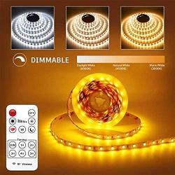 Tunable White LED Strip Light 65.6ft, 1680 LEDs Light Strips 3000K-6000K Dailylight Warm White Dimmable Tape Light, 2835 SMD LED Lights for Bedroom Kitchen Dorm TV Mirror Bar Under Cabinet Ceiling