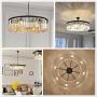 SUSUO Luxury Contemporary Round Island Crystal Chandelier with 8 Lights for Dining Room Living Room W33.5'' x H7''