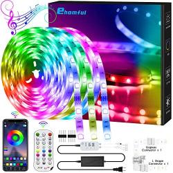 40 Feet Led Strip Lights, Color Changing Lights Strip Music Sync Bluetooth App Remote Control 5050 Led Lights with Built-in Mic Smart Led Lights for Bedroom Room TV Party DIY Decoration
