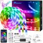40 Feet Led Strip Lights, Color Changing Lights Strip Music Sync Bluetooth App Remote Control 5050 Led Lights with Built-in Mic Smart Led Lights for Bedroom Room TV Party DIY Decoration
