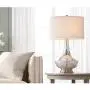 Trixie Modern Table Lamp Mercury Glass Drum Shade for Living Room Family Bedroom Bedside Nightstand Office - Possini Euro Design