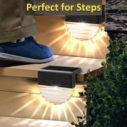 Solar Deck Lights, 6 Pack Solar Step Lights Outdoor Waterproof LED Solar Fence Lights for Patio, Stairs,Yard, Garden Pathway, Step and Fences, 10 Lumens, Warm White/Color Changing Lighting