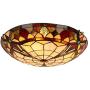 Artzone 16'' 3-Lights Tiffany Flush Mount Light, Tiffany Lamps, Large Tiffany Ceiling Lights, Tiffany Stained Glass Ceiling Light, Tiffany Ceiling Mount Light, Stained Glass Lamps, Lamp Stained Glass