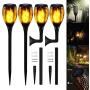 Swonuk Solar Lights Outdoor, 4PCS Solar Flickering Dancing Flame Torch Lights Waterproof Security Lights Landscape Decoration Lighting Dusk to Dawn Auto On/Off for Garden Patio Deck Yard Driveway