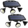 NOWES 2 Pack 2000LM LED Solar Security Lights Outdoor, 3 Modes Motion Sensor Solar Lights, 93 LEDs Spotlights with 3 Adjustable Heads, 5000K IP65 Waterproof Wall Lights for Doorway, Garage, Patio