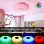 WinnowTe 36W LED Music Ceiling Light with Bluetooth Speaker Smart APP and Remote Control, RGB Color Changing, Dimmable Modern Flush Mount Ceiling lamp for Living Room, Bedroom, Dining Room