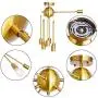 KOSTOMO 8 Light Sputnik Chandelier Brushed Brass Rustic Flush Mount Ceiling Light Gold Modern Pendant Lighting Fixtures for Kitchen Bathroom Dining Room Bedroom Hallway （8C Lights-Brass）