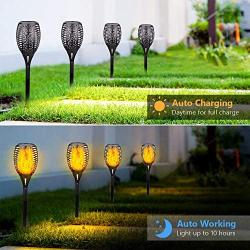 Eicaus Solar Torch Light Outdoor, 96 Led Tiki Torches with Flickering Flame, Waterproof Landscape Garden Pathway Decoration Lighting with Auto On/Off Dusk to Dawn