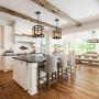Eumyviv Wood Farmhouse Rustic Chandelier with Crack Finish Glass Shade, 3 Lights Vintage Industrial Hanging Light for Dinning Room, C0030