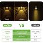 Solar Fence Deck Light Outdoor with Premium LEDs, 2 Optional Modes Waterproof Solar Powered Wall Lights Lighting Decor for Garden, Path, Deck, Fence, Stair, Patio, Pool Backyard (8 Pack, Warm White)