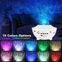 Night Light Projector with Remote Control, 2 in 1 Star Projector Light with LED Nebula Cloud Projector, Moving Ocean Wave for Kids Baby Bedroom, Built-in Bluetooth Music Speaker, Voice Control (White)