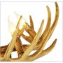 LITFAD 5 Lights Antlers Flush Mount Ceiling Light Rustic Style Resin Ceiling Light Fixture LED Retro Chandelier Ceiling Lamp for Living Room Restaurant Cafe