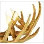 LITFAD 5 Lights Antlers Flush Mount Ceiling Light Rustic Style Resin Ceiling Light Fixture LED Retro Chandelier Ceiling Lamp for Living Room Restaurant Cafe