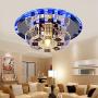 Modern Luxury Round K9 L96 Crystal Chandelier Flush Mount LED Ceiling Light Fixture Pendant Lamp for Dining Room Bedroom Livingroom