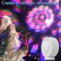 Star Projector Night Light, Winique Nebula Moon Night Light w/Base & Remote Control, 4000mAh Battery Operated LED Galaxy Projector Lamp, 9 Lighting Modes for Bedroom, Party, Home Decor, White
