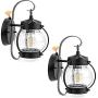 Dusk to Dawn Porch Light, Exterior Wall Sconces, Outdoor Light Fixtures Matte Black, Small Exterior Wall Lights with Seeded Glass, Waterproof Anti-Rust Wall Mount Lamp for Doorway Entryway, 2 Packs