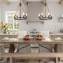 GEPOW Farmhouse Chandeliers, Vintage Rope Round Pendant Chandelier Hanging Light Fixture for Dining Room Foyer, Living Room, Bedroom and Kitchen Island