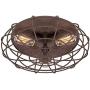 Industrial Rustic Farmhouse Ceiling Light Flush Mount Fixture LED Dark Rust Caged 18 1/2'' Wide 3-Light for Bedroom Kitchen Living Room Hallway Bathroom - Franklin Iron Works