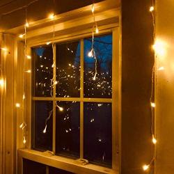 YoLight 13ft 96 LEDs Icicle Curtain String Drop Lights,, Indoor Outdoor Decoration for Christmas Festival Wedding Party Patio Garden (Warm White)