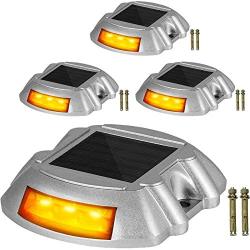 Happybuy Driveway Lights, Solar Driveway Lights, 6 LEDs Waterproof Wireless Dock Lights, 4-Pack