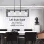 BONLICHT Kitchen Island Dining Room Pendant Lighting 4 Light Industrial Vintage Open Frame Rectangle Chandeliers Modern Black Linear Cage Ceiling Light Fixture for Farmhouse Cafe Bar Restaurant