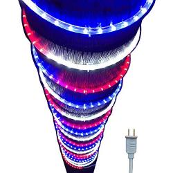 Russell Decor Patriot Independence Day LED 400-30 Rope Lights Blue Red White (30)
