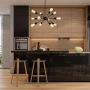 Loclgpm Modern Black Sputnik Chandelier, 12 Light Metal Pendant Lighting, Ceiling Light Fixture for Living Room, Dining Room, Bedroom, Kitchen Island, Restaurant with Adjustable Base