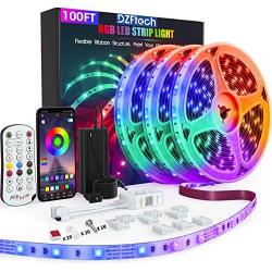 Led Strip Lights 100 Feet,DZFtech Color Changing Led Lights Strip App Control and Synchronization with Music, 900 Lights 5050 Led Type, Led Lights for Bedroom, Room and Home Decoration