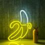 Banana Neon Signs LED Neon Lights Art Wall Decorative Lights Neon Lights for Christmas Room Wall Kids Bedroom Birthday Party Bar Decor 11x19.7 (Warm Yellow Banana)