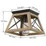 Luupyia Farmhouse Ceiling Light Fixture Flush Mount, One-Light Square Farmhouse Chandelier Lighting, Rustic Island Light Fixtures for Dining Room, Entryway and Living Room