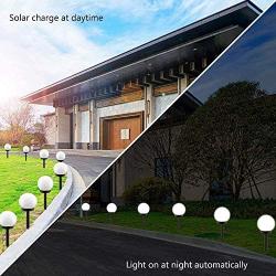 Solar Globe Lights Outdoor LED Solar Lights Outdoor Solar Landscape Path Lights Outdoor Waterproof Solar Garden Lights for Yard Patio Walkway Decoration (8 Pack)