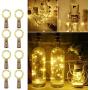 LE Wine Bottle Lights with Cork, 6.6ft 20 LED Battery Operated String Lights, Warm White Decorative Fairy Lights, Mini Copper Wire Lights for Bedroom Decor, Christmas Party Wedding Decorations, 8 Pack