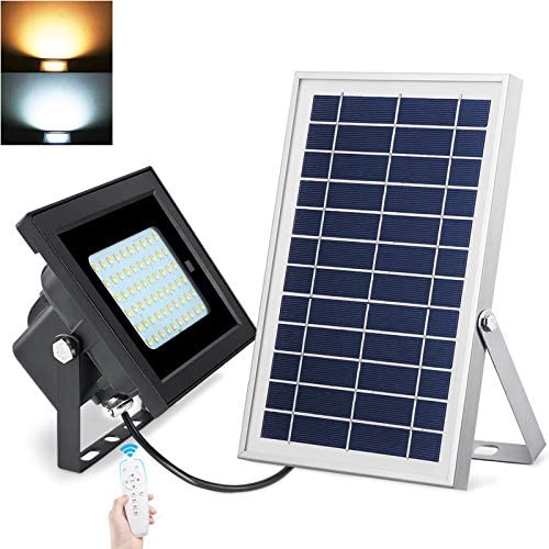 Solar Flood Lights Outdoor UPONUN Waterproof IP67 60LED Dusk to Dawn Solar Lights Outdoor Smart Remote Control Solar Powered Flood Light Solar Security Light for Yard Shed Pool Sign Barn Roof Garage…